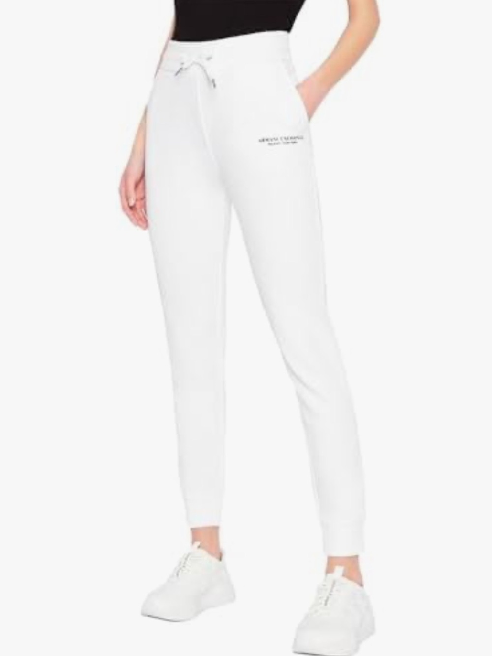 A|X Armani Exchange Mini Logo Sweatpant Jogger White NWT XS